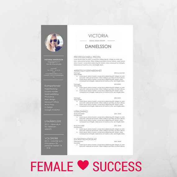 Professional Cv Cover Letter Cv Template Modern Resume Etsy