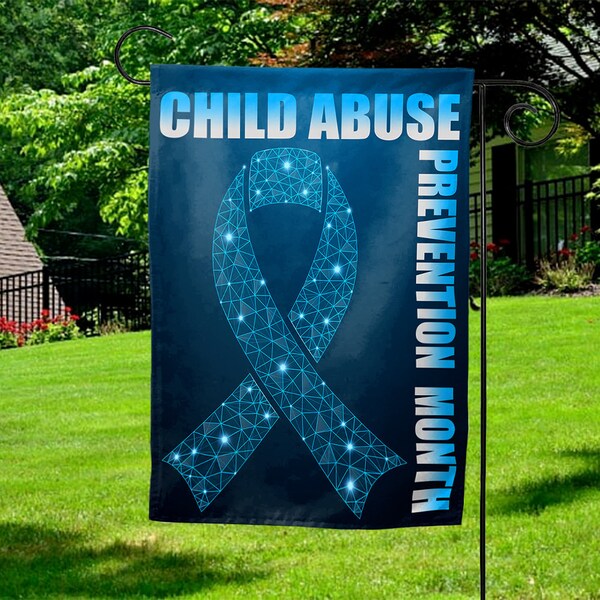 Child Abuse Garden flag, DOUBLE-SIDED Stop The Abuse Awareness Yard Sign, I'm Their Voice, Social Worker Gift, Every Child Matters KCMV56