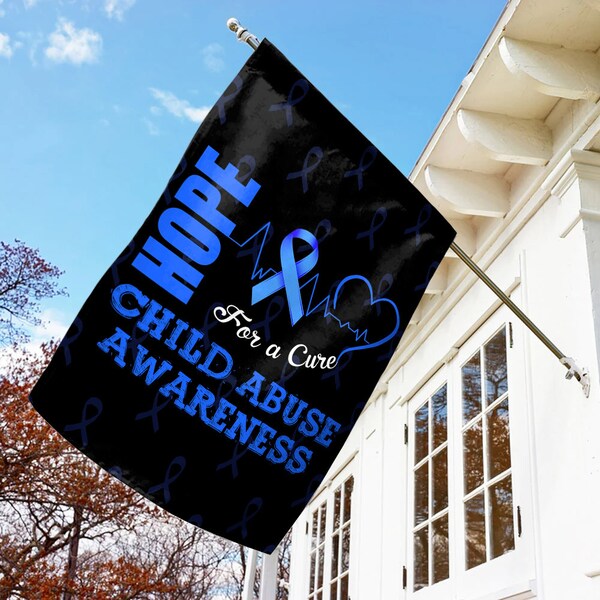 Child Abuse Garden flag, DOUBLE-SIDED Stop The Abuse Awareness Yard Sign, I'm Their Voice, Social Worker Gift, Every Child Matters KCMV59