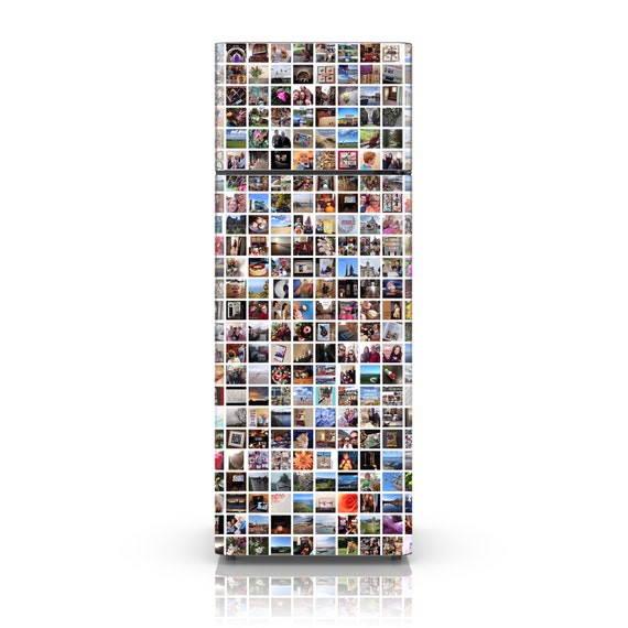 Wall Decal Photo Montage Personalized Photo Collage on Adhesive Vinyl Fridge Sticker Door Wrap Use as Wallpaper
