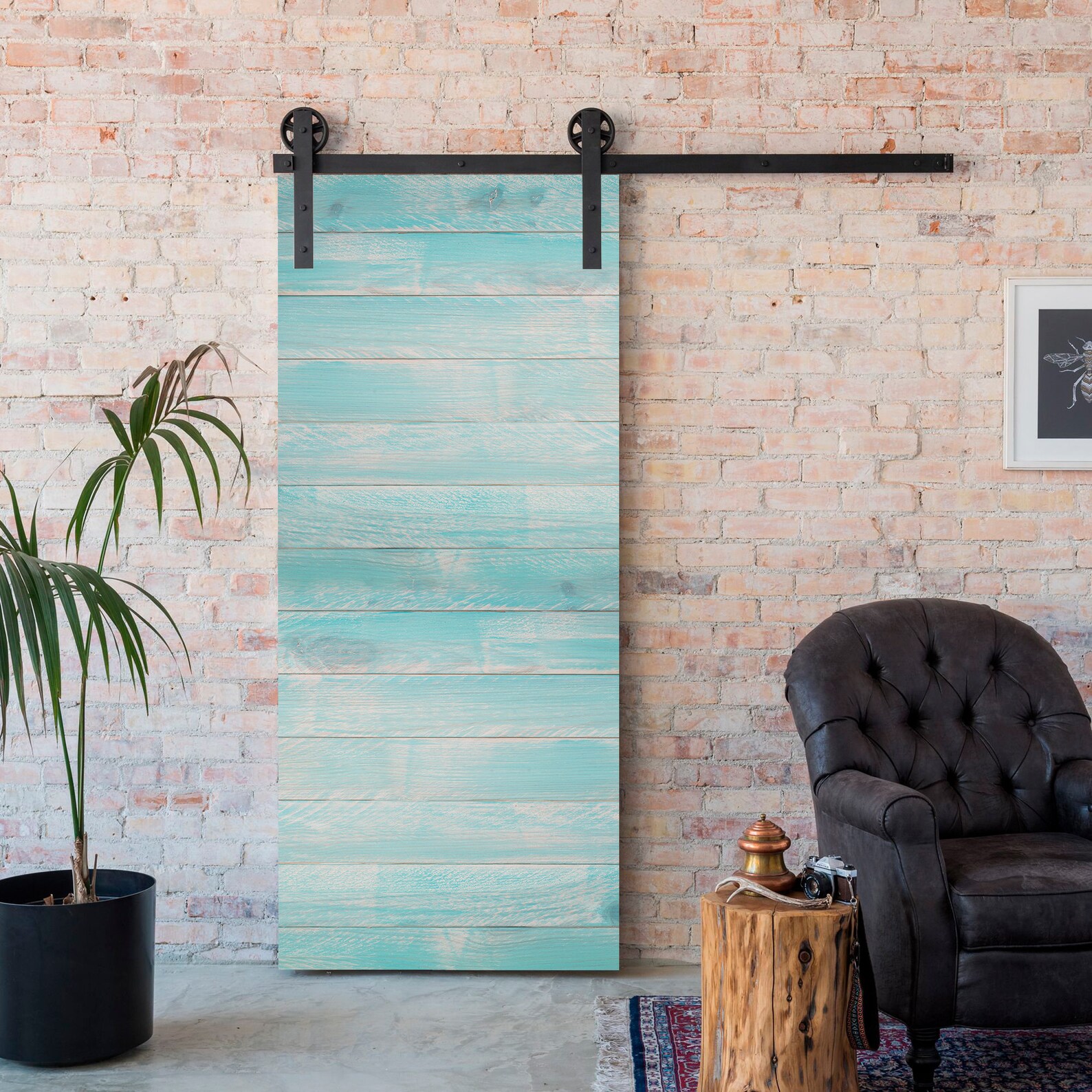 Light Blue Wood Barn Door Wrap Self Adhesive Vinyl Door Wrap Etsy UK