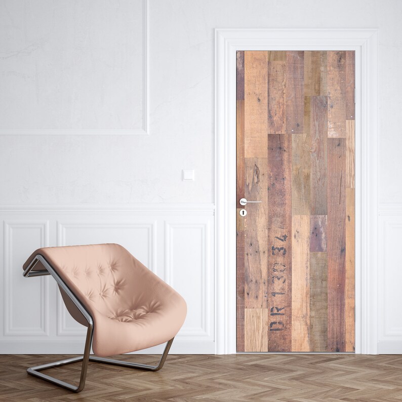 Reclaimed Wood Barn Door Wrap Peel and Stick Wallpaper Etsy