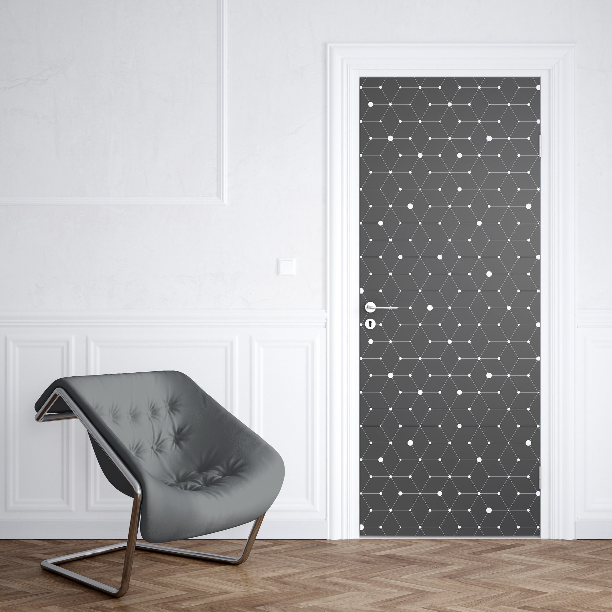 Peel And Stick Door Mural Wallpaper Geometric Universe Door | Etsy