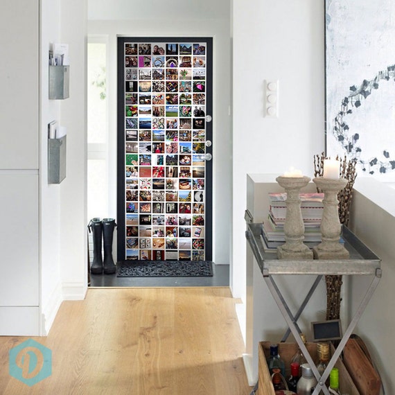 Wall Decal Photo Montage Personalized Photo Collage on Adhesive Vinyl Fridge Sticker Door Wrap Use as Wallpaper