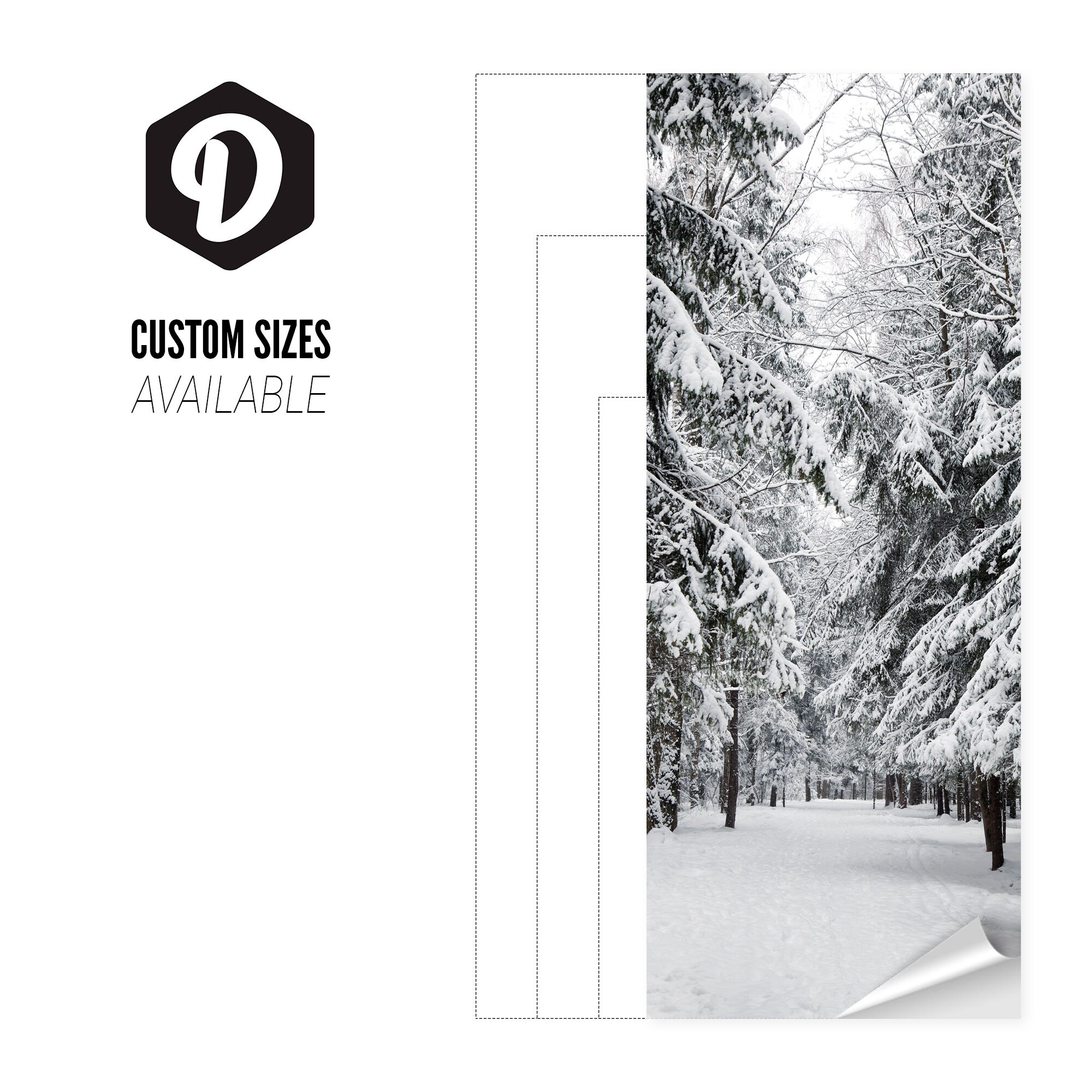 Snowy Forest Door Wrap Self Adhesive Vinyl Door Wrap Peel Etsy