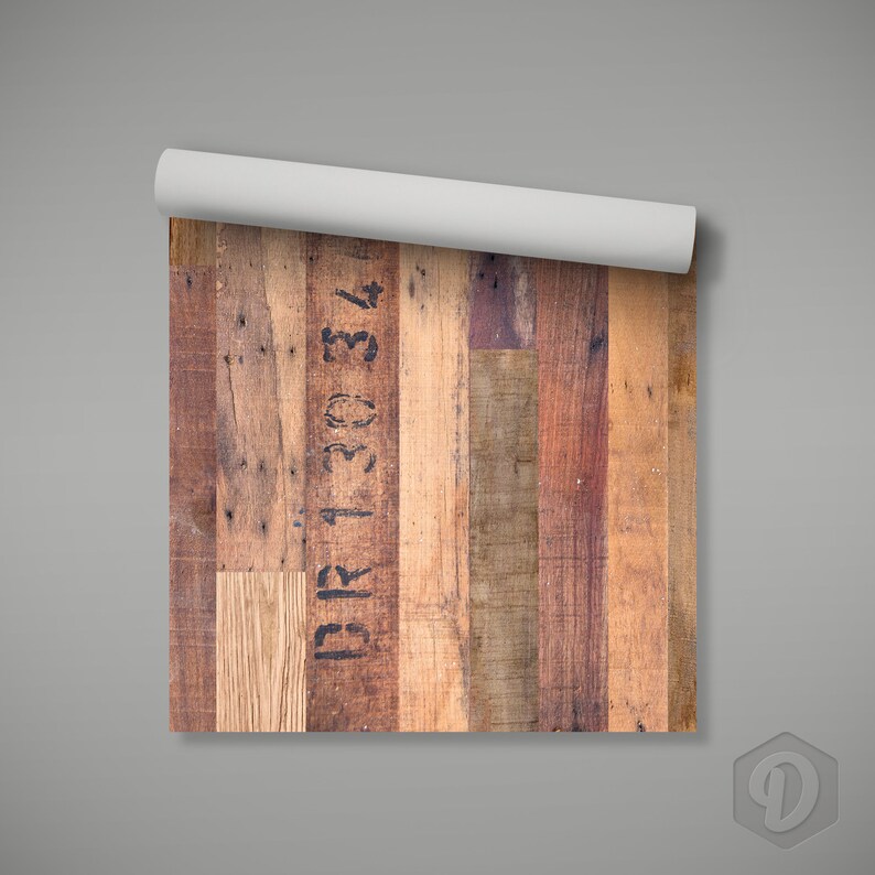 Reclaimed Wood Barn Door Wrap Peel and Stick Wallpaper - Etsy