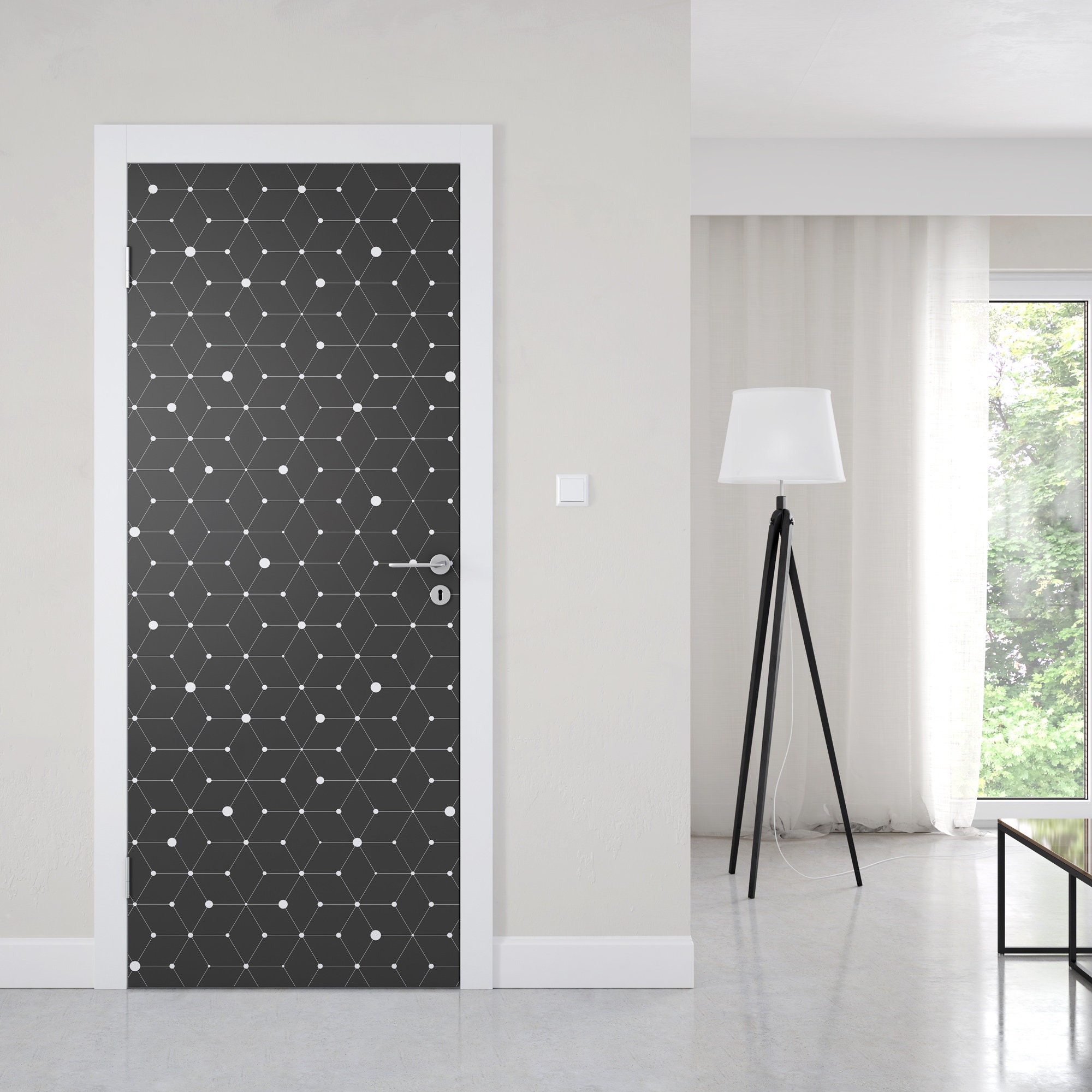 Peel And Stick Door Mural Wallpaper Geometric Universe Door Etsy