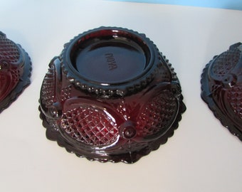 Avon Ruby Red Cranberry Glass Salt and Avon Ruby Red Cranberry Glass Salt and