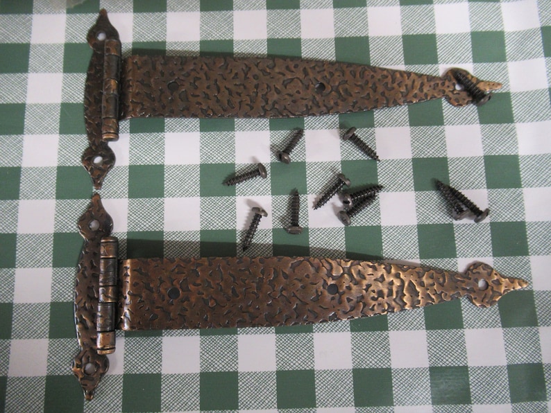 ONWARD Copper Hinge Set Of 2 VINTAGE Hardware NOS Hammered Strap Hinge With Screw Original Package