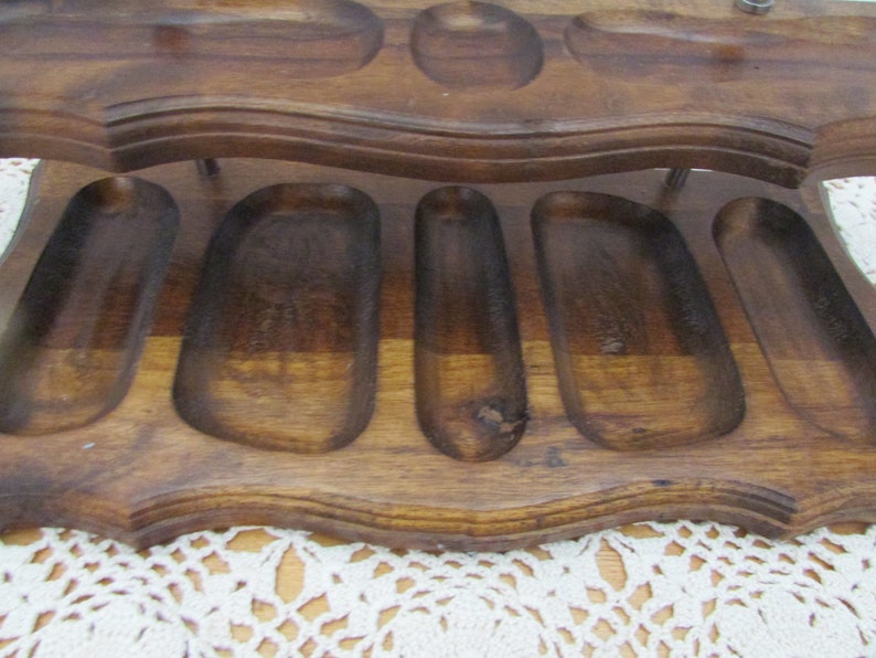 Mid-Century Jewelry Holder For Men VTG Organizer Station Retro, VINTAGE Wooden Valet Tray,