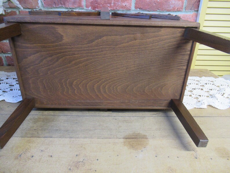 Large Wooden Sewing Box on Legs VINTAGE Art Deco Sewing Etsy
