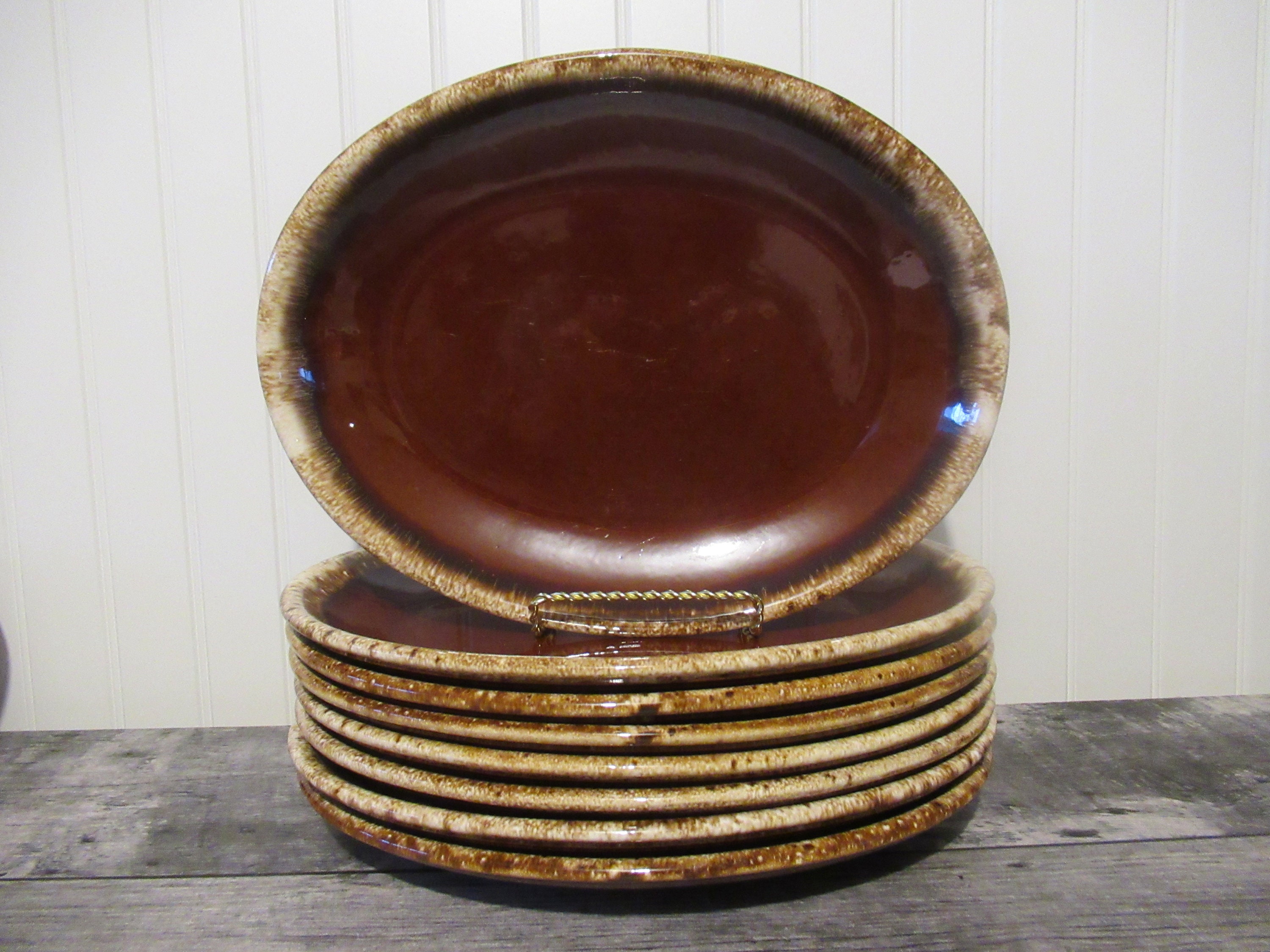 HULL Oven Proof Oval Dinner Plate VINTAGE Hull Pottery Etsy