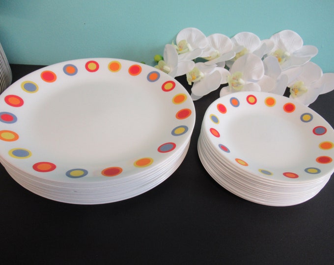 CORELLE Replacement Dinner Plates and Side Plate Hot Dots Design Etsy