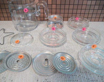 PYREX Replacement Pieces | Coffee Pot | Lid | Handle | Filter Basket Glass | Pump Stem | Trivet