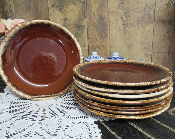 VINTAGE Hull Oven Proof Pottery Drip Glaze, Dinner Plate Hull U.S.A