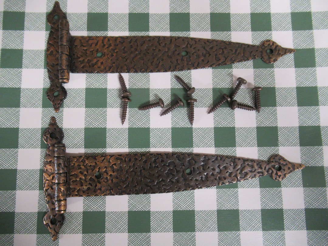 ONWARD Copper Hinge Set of 2 / VINTAGE Hardware NOS Hammered Strap