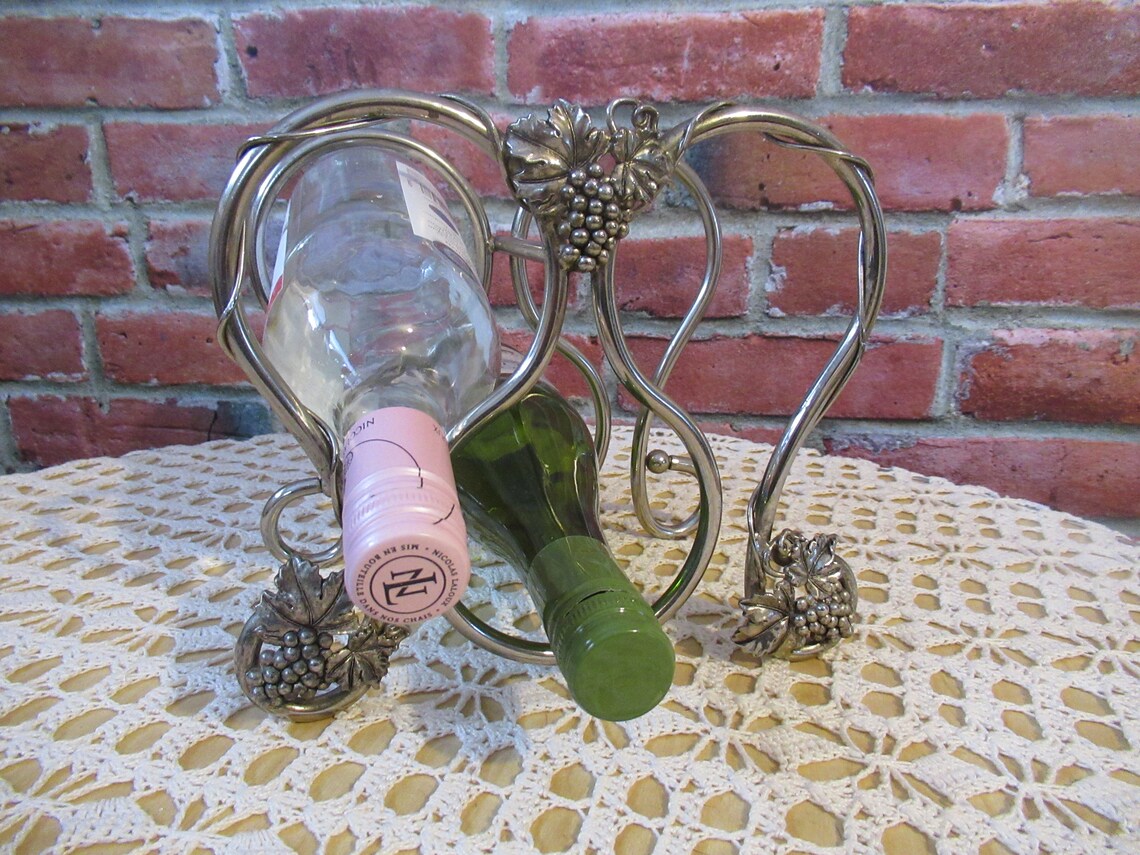 Silverplated Wine Bottle Holder VINTAGE Wine Bottle Rack Etsy