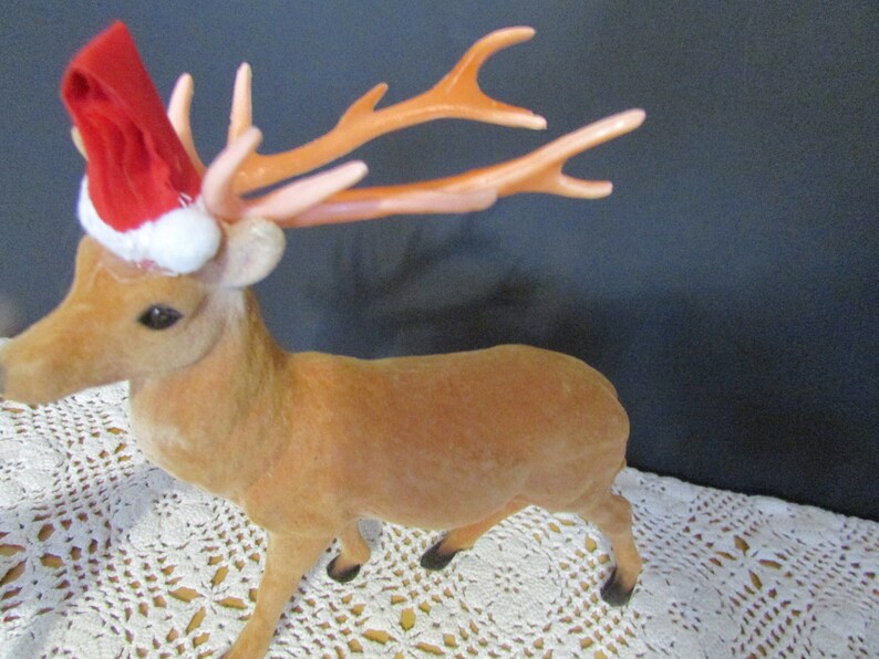 Rare To Find FLOCKED Deer Figurine VINTAGE Flocked Animal Etsy