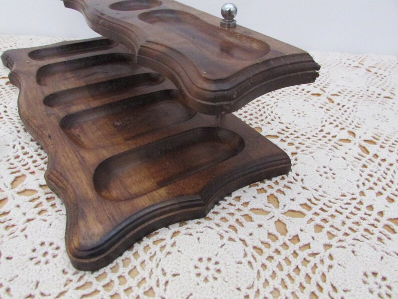 Mid-Century Jewelry Holder For Men VTG Organizer Station Retro, VINTAGE Wooden Valet Tray,