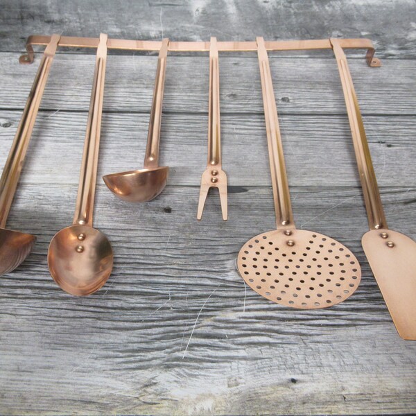 COPPER Kitchen Utensils / Set Of 6 Pieces / Made In Korea Solid Copper Wall Hanging Kitchen Tools