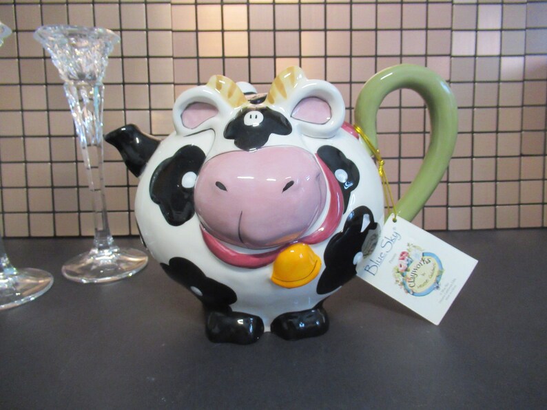 Ceramic Cow Teapot VINTAGE Teapot Blue Sky Teapot Etsy Il 794xN.4523523681 Cdoc