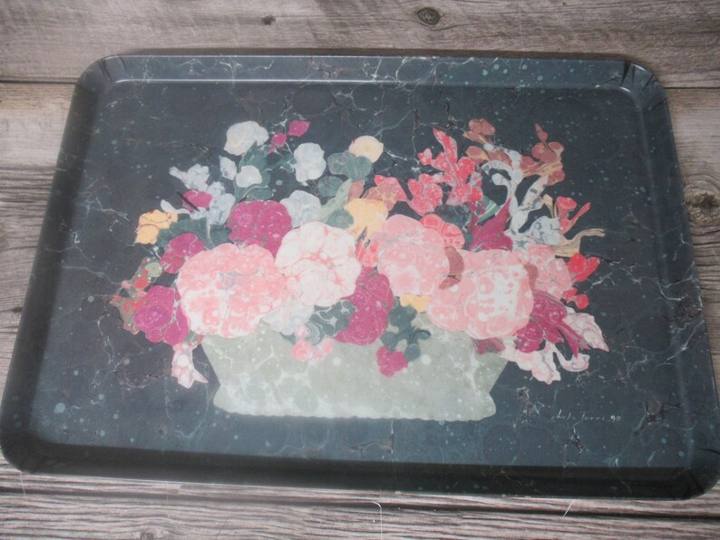 Large Melamine Tray / VINTAGE Floral Decorative Tray / ITALIAN Etsy