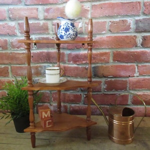 Wooden Three Tiers Shelf | VINTAGE Corner Display | Boho Decor | Wall Display Shelf | Miniature Display