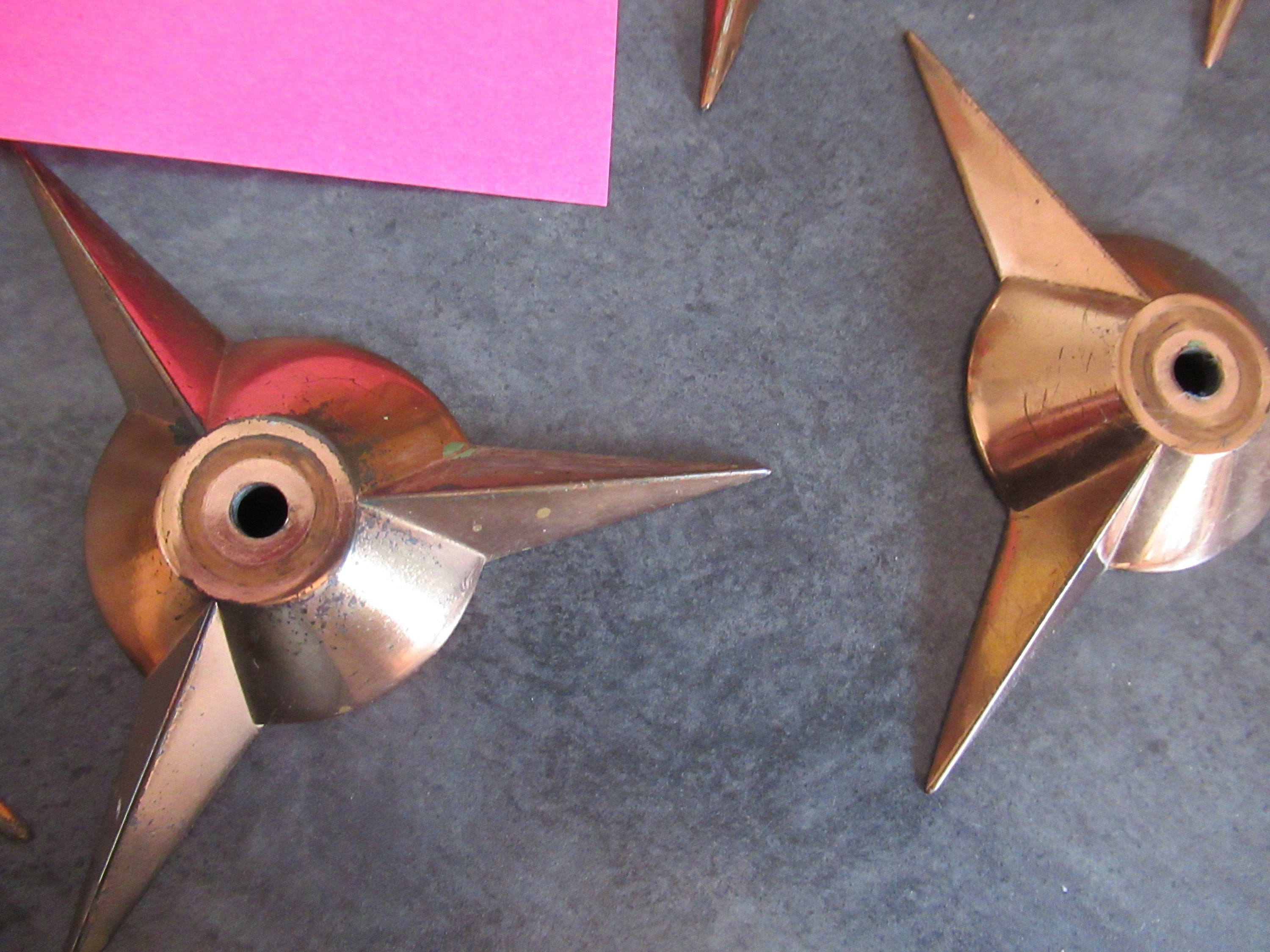 VINTAGE Copper Pull Handle and Backplate / ATOMIC STARBURST Etsy