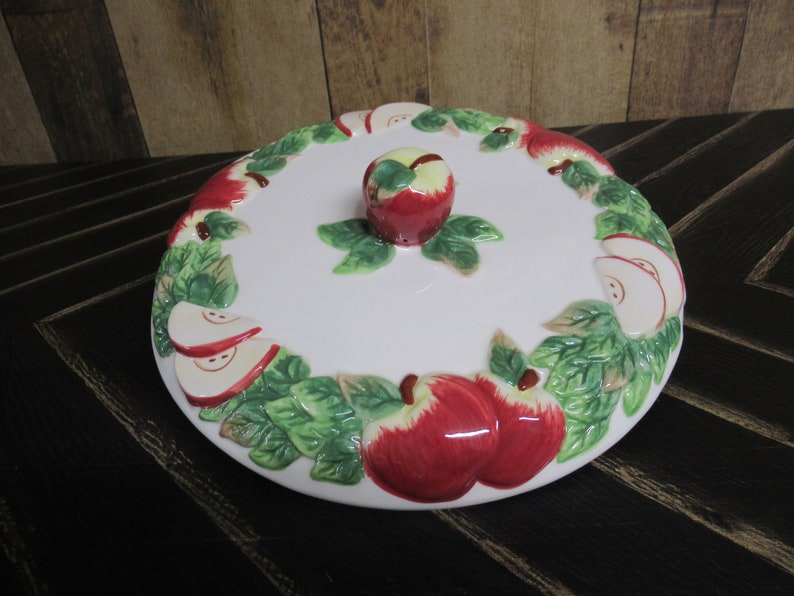 Ceramic Apple Pie Keeper / VINTAGE Pie Carrier / Kitchen Pie Etsy