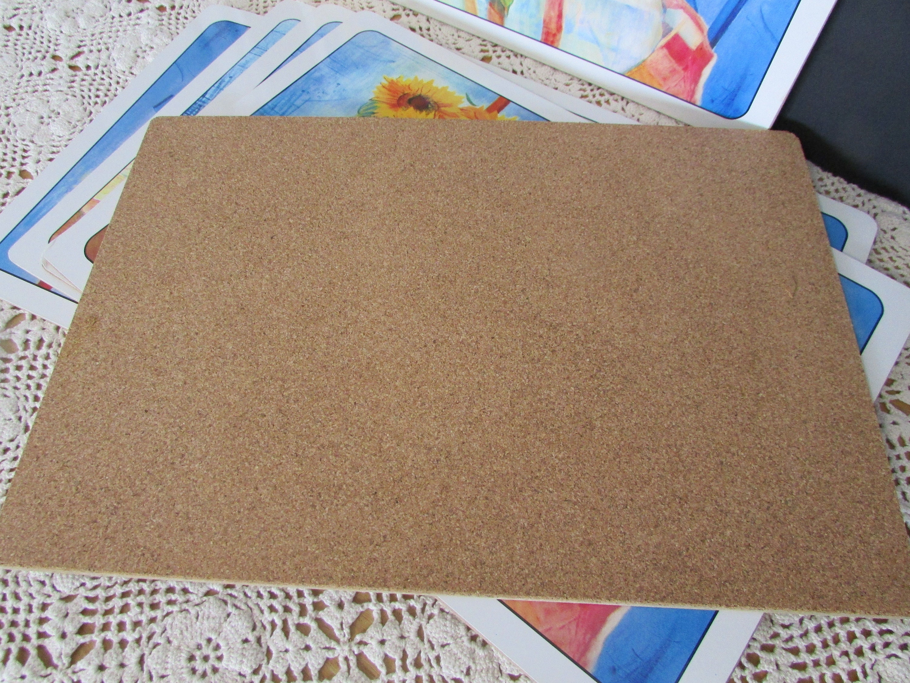 VINTAGE Set Of 6 Place mats Cork backed VTG Table Mat Etsy