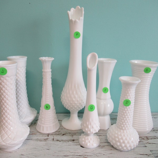 Milk Glass Vase, Different Model Your Choice Sold Individually