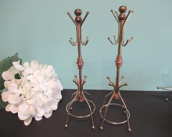 Miniature Gold And Copper Vanity Coat Rack,, Jewelry Stand,, Doll Hat Rack,, Jewelry Holder