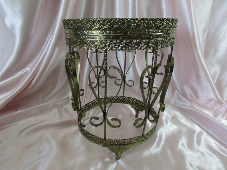 Ornate Filigree Waste Basket Vintage Hollywood Regency Waste Etsy