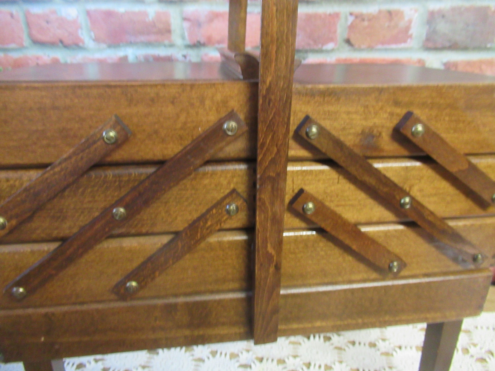 Large Wooden Sewing Box on Legs VINTAGE Art Deco Sewing Etsy