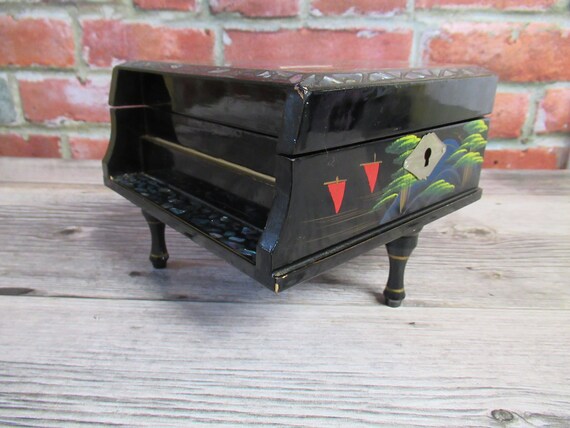 Japanese Piano Jewelry Box,, VINTAGE Musical Jewe
