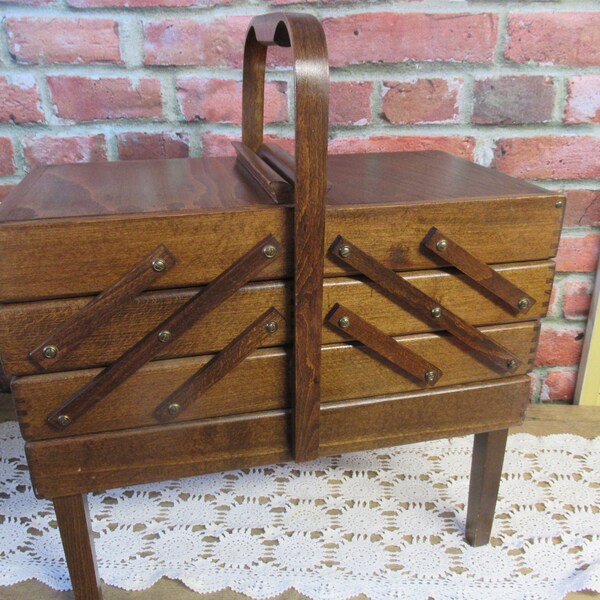 Wooden Sewing Box Etsy