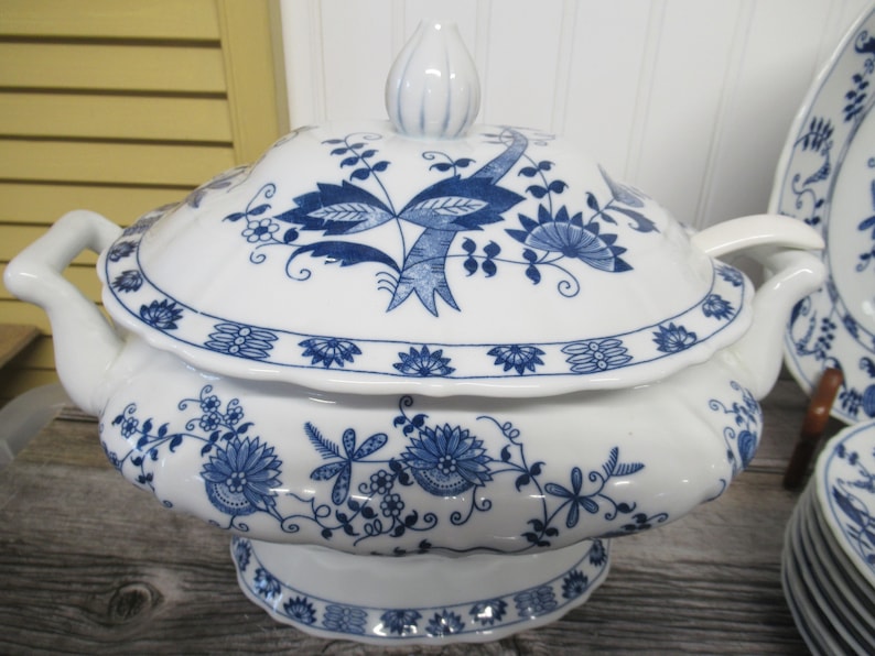 VIENNA WOODS Dinnerware Blue and White Tureen Butter Etsy