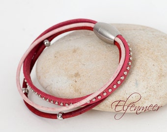 Leather bracelet / stainless steel clasp, 20 cm