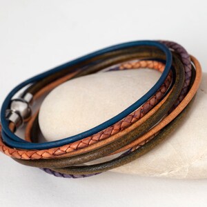 Leather strap / stainless steel clasp, 40 cm image 2