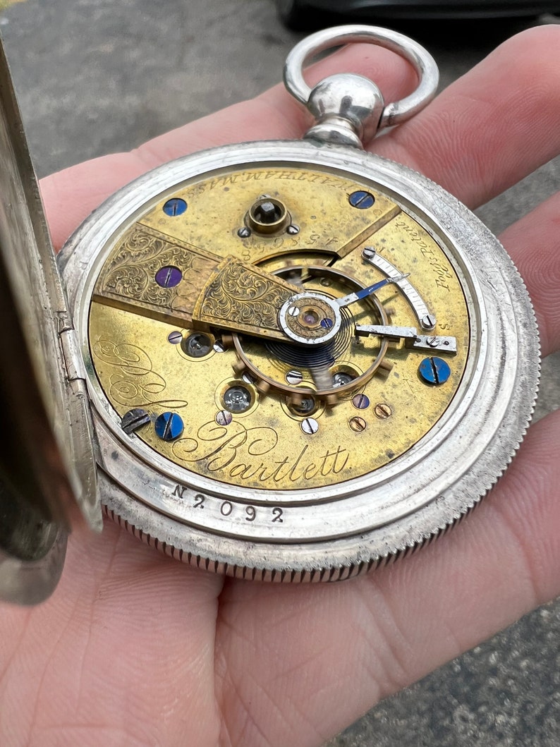 1870 Waltham Bartlett Model 1857 11j Key Wind Pocket Watch 4oz Etsy