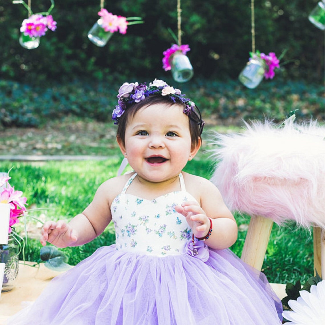 Lavender crown Purple flower crown Rustic flower crown Etsy