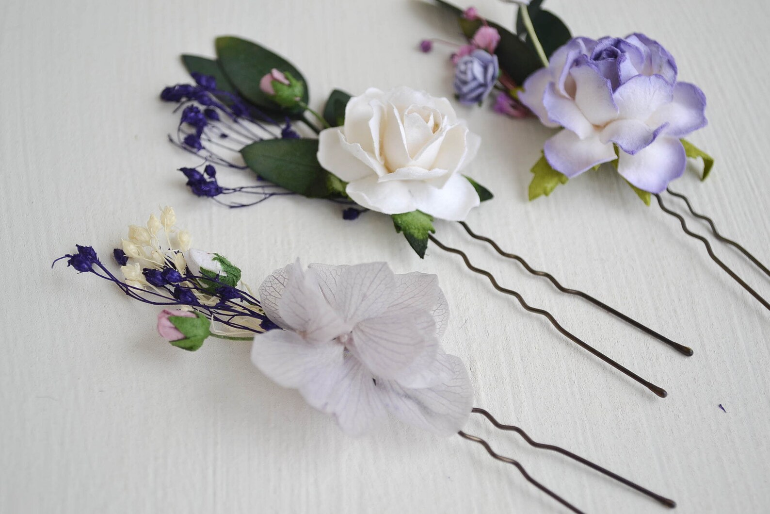 Flower Hair Pins Purple Hair Pins Lavender Hair Pins Etsy