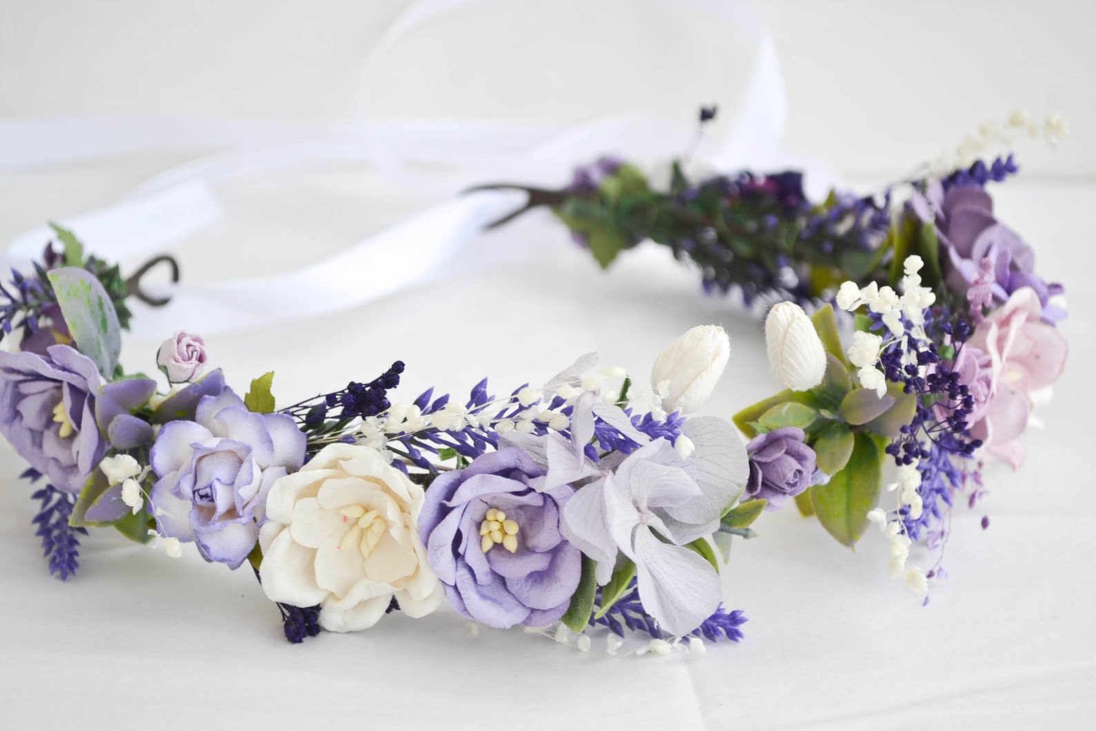Lavender flower crown wedding purple crown bridal floral | Etsy