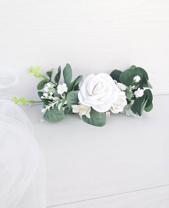 Eucalyptus Hair Comb Floral Hair Comb Bridal Hair Piece Flower Etsy