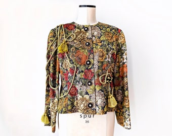 Crazy 1980s avant-garde blazer, women's jacket with many details by Amarotico. Statement blazer, size M