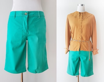 Women's Bermuda shorts in turquoise by Alba Moda. Size S