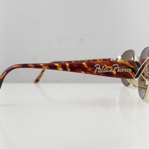 PALOMA PICASSO Vintage Eye Glass Frame 717 40 57 18 with X Detail, brown/honey temple & gold tone frame image 4
