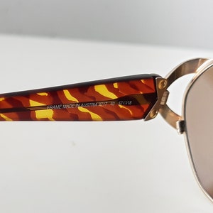 PALOMA PICASSO Vintage Eye Glass Frame 717 40 57 18 with X Detail, brown/honey temple & gold tone frame image 8