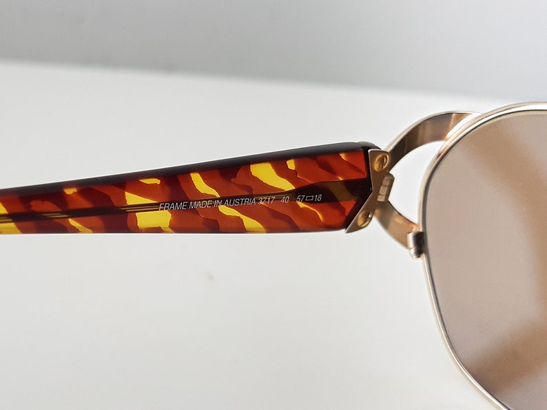 PALOMA PICASSO Vintage Eye Glass Frame 717 40 57 18 with X Detail, brown/honey temple & gold tone frame image 8