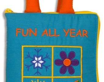 Fun All Year Quiet Book by My Growing Season Months Holidays Seasons Educational Cloth Busy Book Toddlers Preschool Church Travel Home